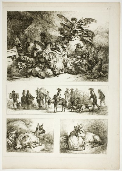 Planche 33 de 38 des Œuvres de J. B. Huet - Jean Baptiste Huet