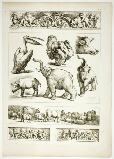 Planche 34 de 38 de Oeuvres de J. B. Huet - Jean Baptiste Huet