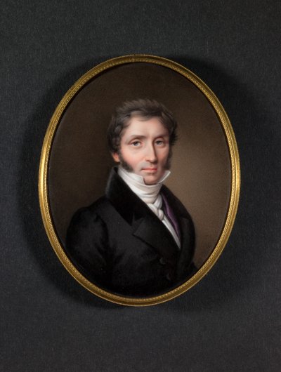 Homme en manteau sombre (émail sur cuivre) - Jean Baptiste Joseph Duchesne