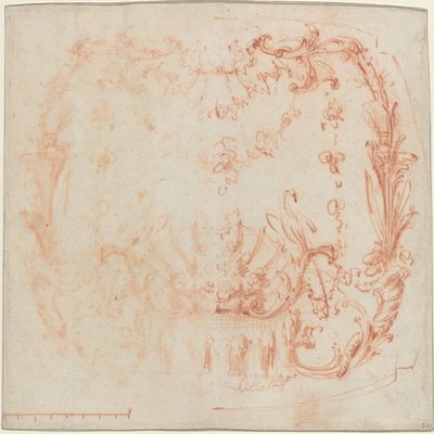 Design mural rococo avec une fontaine et des cygnes [verso] - Jean Baptiste Joseph Pater