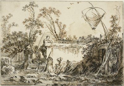 Étude pour le frontispice de Varie Vedute del Gentile, vers 1755 - Jean Baptiste Le Prince