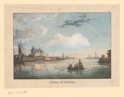 Vue du château de Loevestein depuis la Waal - Jean Baptiste Madou (possibly)