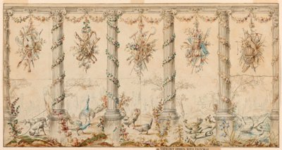 Dessin, projet de tapisserie consacrée à la vie agricole, 1780-95 - Jean Baptiste Marie Huet