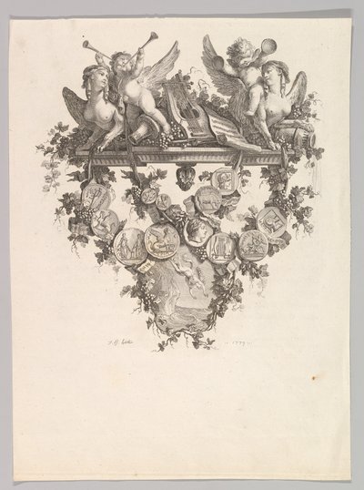 Vignette avec sphinx et putti, 1779 - Jean Baptiste Marie Huet