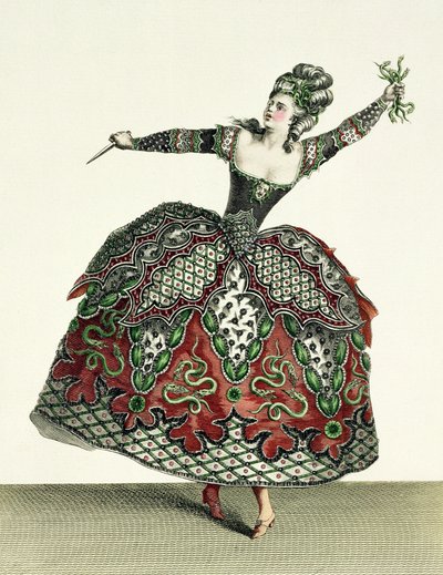 Costume pour une Furie dans Iphigénie en Tauride et plusieurs autres opéras, gravé par René Gaillard, vers 1780 - Jean Baptiste Martin