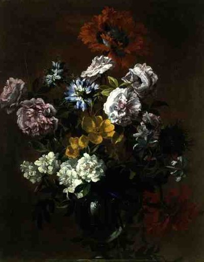 Nature morte de fleurs dans un vase en verre - Jean Baptiste Monnoyer