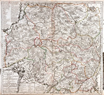 Carte du diocèse de Limoges (France) (Gravure) - Jean Baptiste Nolin