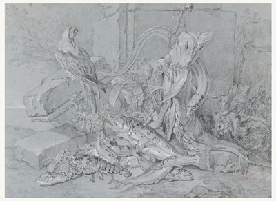 Nature morte avec poisson et perroquet - Jean Baptiste Oudry