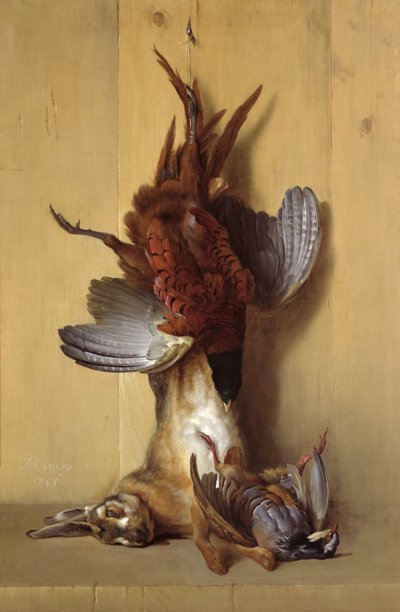 Nature morte avec un lièvre, un faisan et une perdrix rouge, 1753 - Jean Baptiste Oudry
