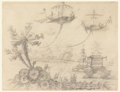 Dessin, fantaisie chinoise, 1770-90 - Jean Baptiste Pillement