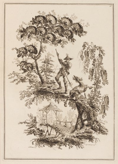 Planche 10, de "Suite de Douze Pêcheurs et Chasseurs" - Jean Baptiste Pillement