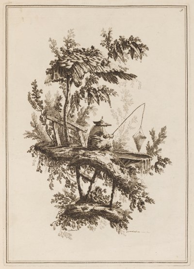 Planche 9, "Suite de douze pêcheurs et chasseurs" - Jean Baptiste Pillement