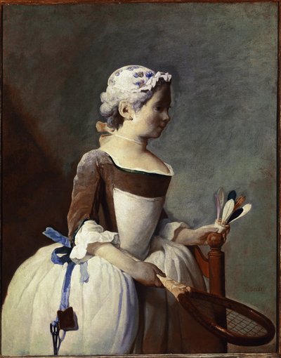 Fille avec raquette et volant - Jean Baptiste Simeon Chardin