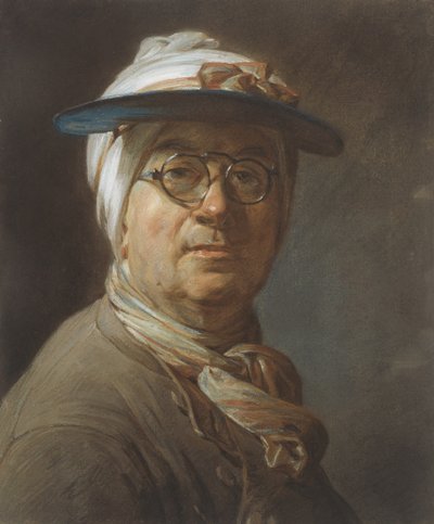Autoportrait avec une visière, c.1776 - Jean Baptiste Simeon Chardin