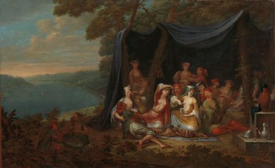Fête Champêtre avec Courtisans Turcs sous une Tente - Jean Baptiste Vanmour