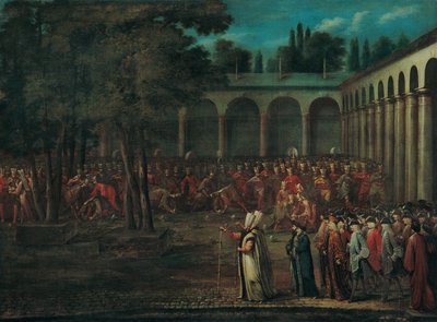La délégation ambassadeuriale traversant la deuxième cour du palais de Topkapı - Jean Baptiste Vanmour