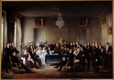Le poète et dramaturge François Guillaume Andrieux lisant sa tragédie Junius Brutus - Jean Beraud