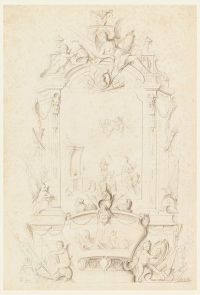 Vénus à la forge de Vulcain, dessin pour un panneau de buffet - Jean Bernard Honoré Toro