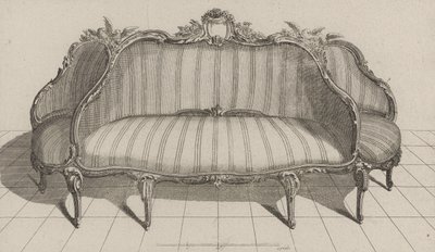 Canapé à Jouë dans le goût pittoresque, publié vers les années 1770 - Jean Charles (after) Delafosse