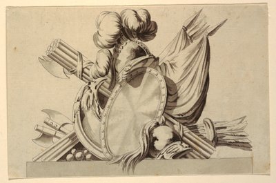 Conception pour un trophée avec attributs militaires - Jean Charles Delafosse