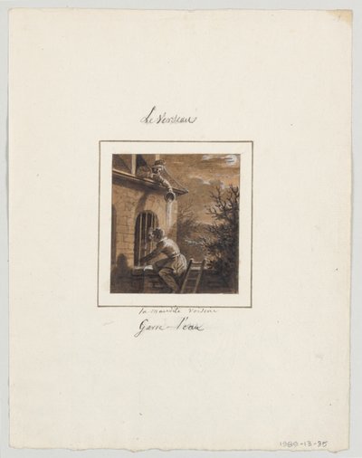 Design pour une assiette en porcelaine peinte, Le Verseau (Aquarius) du service Le Zodiaque Travesti - Jean Charles Develly