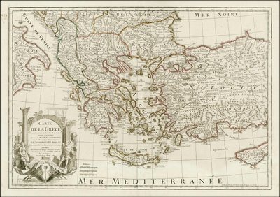 1780 map - Carte de la Grece Dressee sur un grand nombre de memoires anciens et nouveaux, Sur ceux de Mrs. Whele et Tournefort - Jean Claude Dezauche