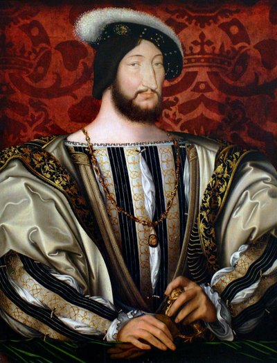 Portrait de François Ier 1494-1547, Roi de France, Duc de Bretagne, Comte de Provence, vers 1530 - Jean Clouet
