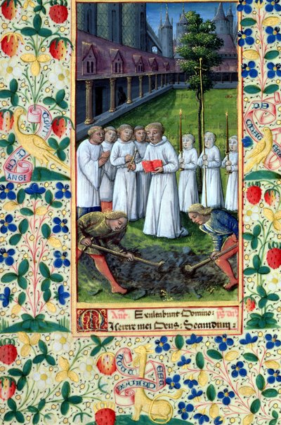 Ms Lat. Q.v.I.126 f.80v Un enterrement, du 