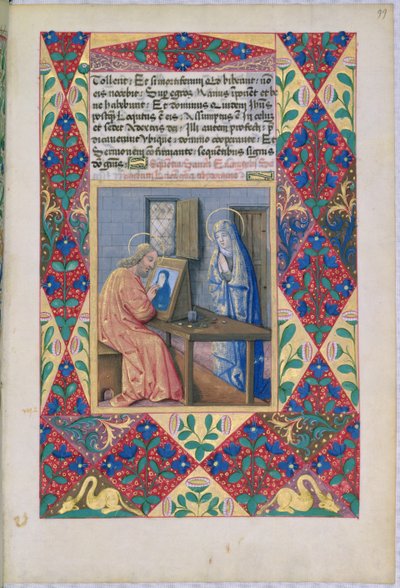 Saint Luc peignant la Vierge Marie, du Livre d