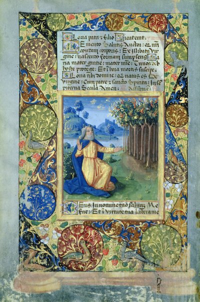 Ms Lat. Q.v.I.126 fol.25v Moïse devant le buisson ardent, du Livre d
