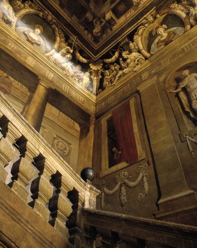 Architecture baroque: escalier peint en trompe-l