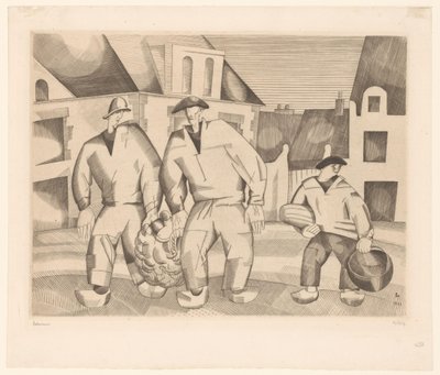 Trois marins - Jean Emile Laboureur (signed by artist)