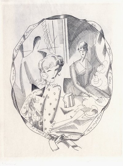 Illustration de deux coquettes et d