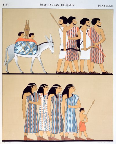 Fresque de la tombe de Nevothph à Beni-Hassan-El-Qadim (Beni Hasan), 1835-45 - Jean Francois Champollion