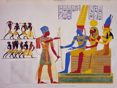 Ramsès II devant la Triade, fresque du mur est de la grande salle d