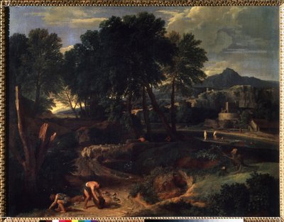 Paysage avec troupeau de moutons sur la route - Jean Francois I Millet