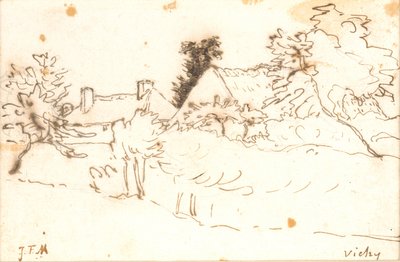 Une ferme entre les arbres, Vichy (Allier) - Jean Francois Millet