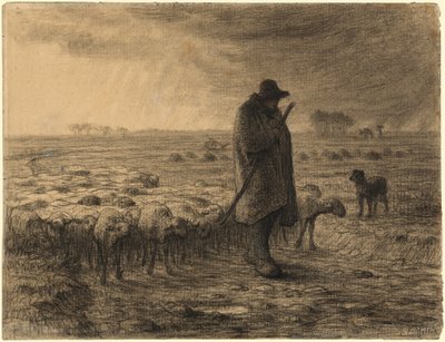 Berger revenant avec son troupeau - Jean Francois Millet