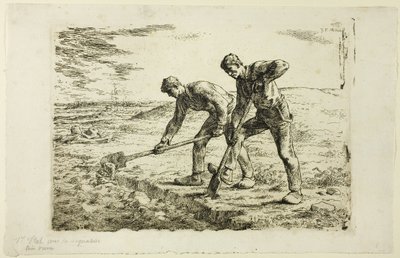 Deux hommes creusant - Jean Francois Millet
