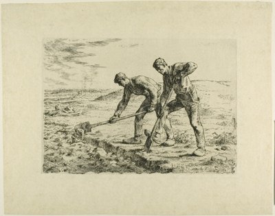 Deux hommes creusant - Jean Francois Millet