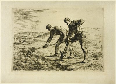 Deux Hommes Creusant - Jean Francois Millet