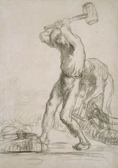 Deux paysans sciant et fendant du bois, vers 1850-1851 - Jean Francois Millet
