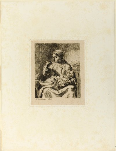 Femme nourrissant son enfant - Jean Francois Millet
