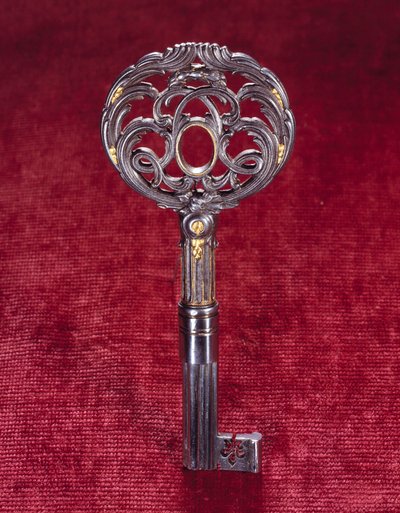 Clé du bureau de Louis XV, double « L » inscrit dans un cercle - Jean Francois Oeben