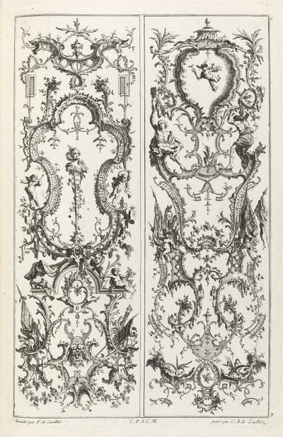 Deux panneaux avec motifs grotesques - Jean François Cuvilliés