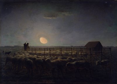 La bergerie, au clair de lune - Jean-Francois Millet