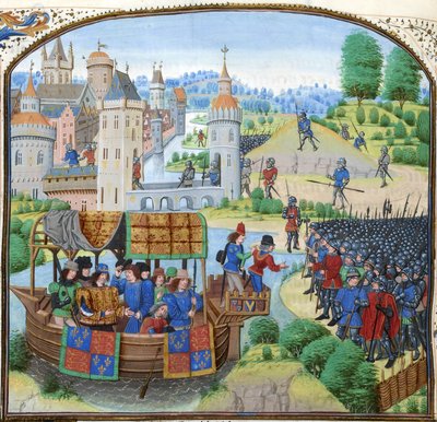 Jean Froissart, Chroniques, 154v, 12148 btv1b8438605hf336, crop - Jean Froissart