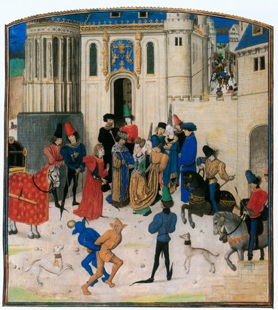 Devant la porte Saint-Denis, le roi Charles VI de France salue sa reine Isabeau de Bavière ... - Jean Froissart