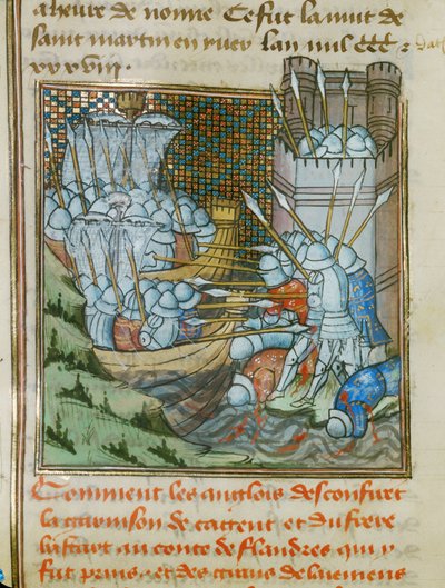 Deux navires anglais avec des soldats munis d