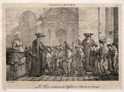 Scènes de Paris : Les frères conduisant les enfants à Saint-Nicolas des Champs - Jean Henri Marlet